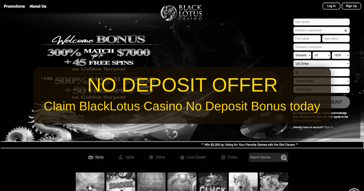 Black Lotus Casino Bonus 2026 | United States No Deposit Bonus